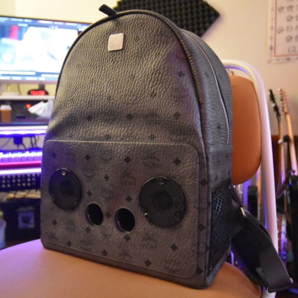 Mcm x wizpak mcm backpack with Bluetooth speakers rare